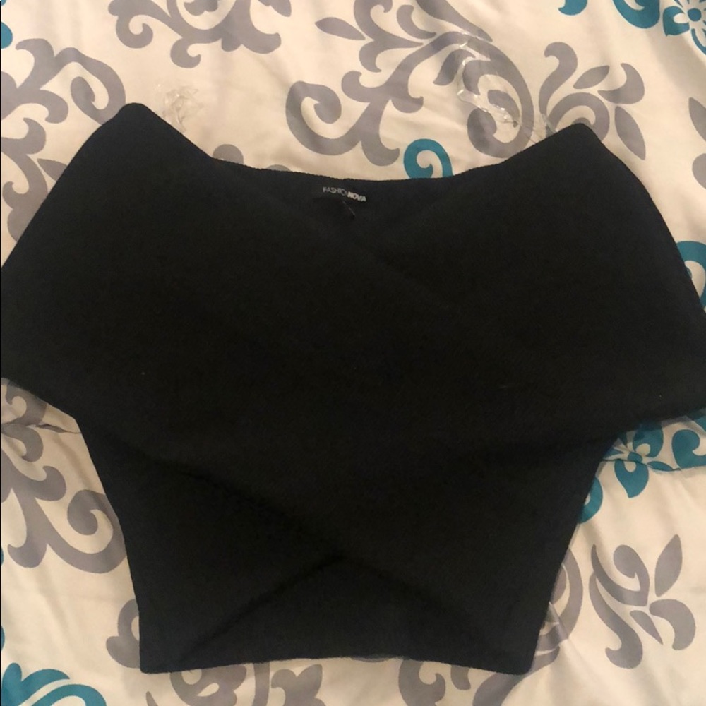 off the shoulder black top